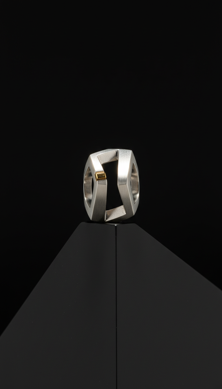 Platinum geometric statement ring