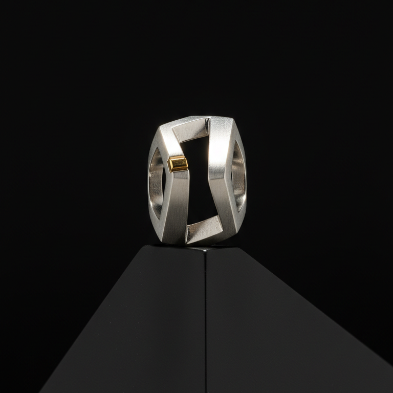 Platinum geometric statement ring