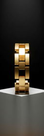 Solid gold architectural cuff bracelet