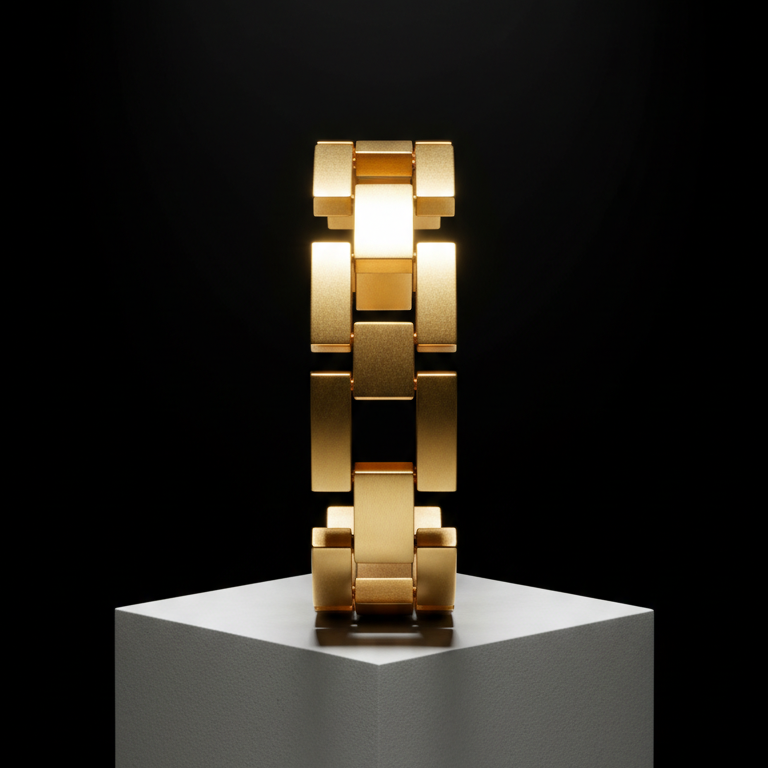 Solid gold architectural cuff bracelet