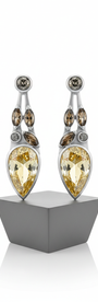 Rare gemstone and platinum drop earrings
